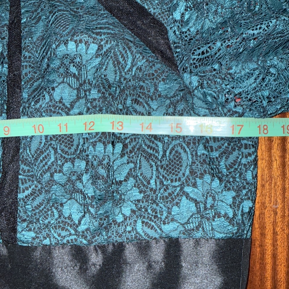 monique lhuillier Cocktail dress Women's Size 10 Fit And Flare Emerald Black - Picture 7 of 12